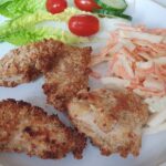homemade chicken goujons served up