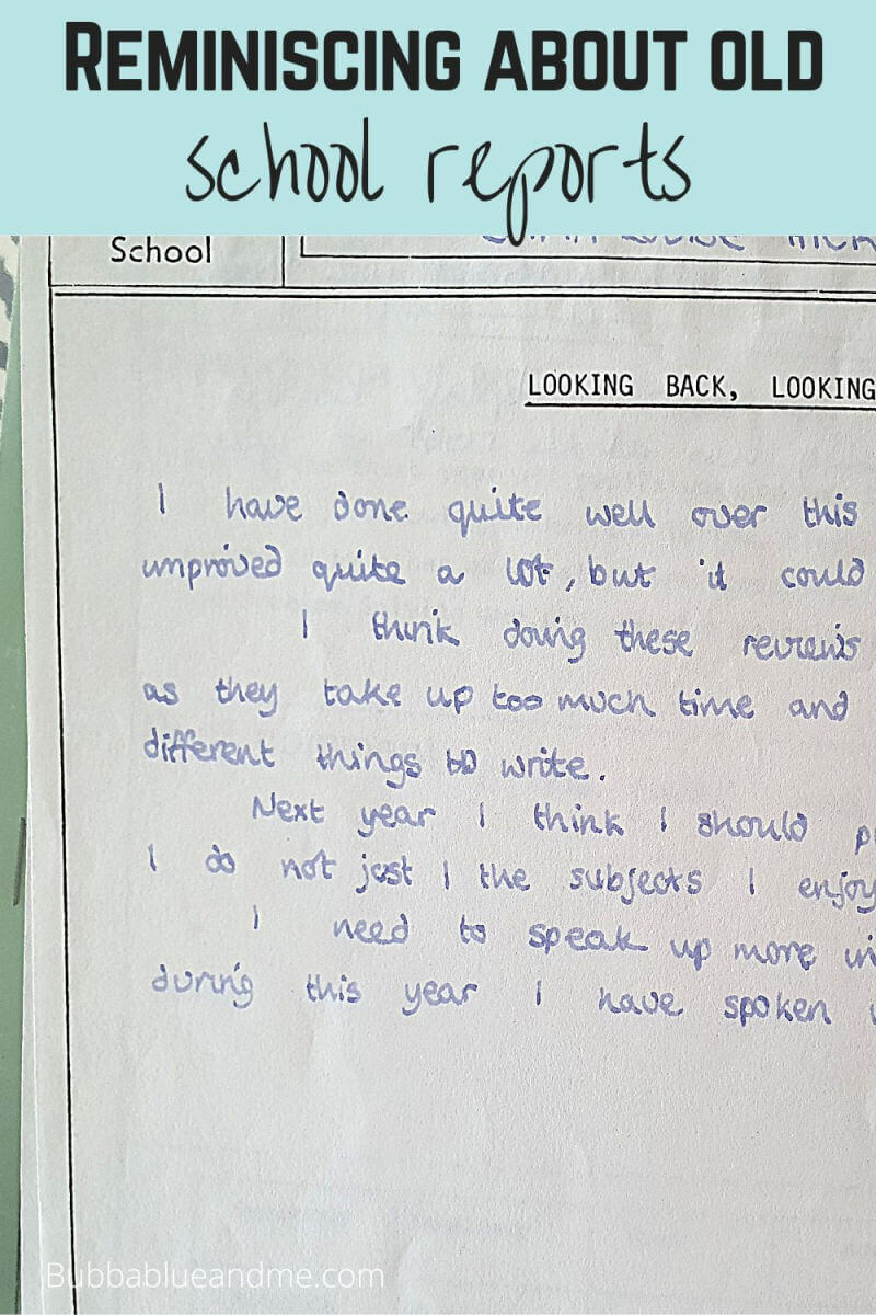 reminiscing about old school reports