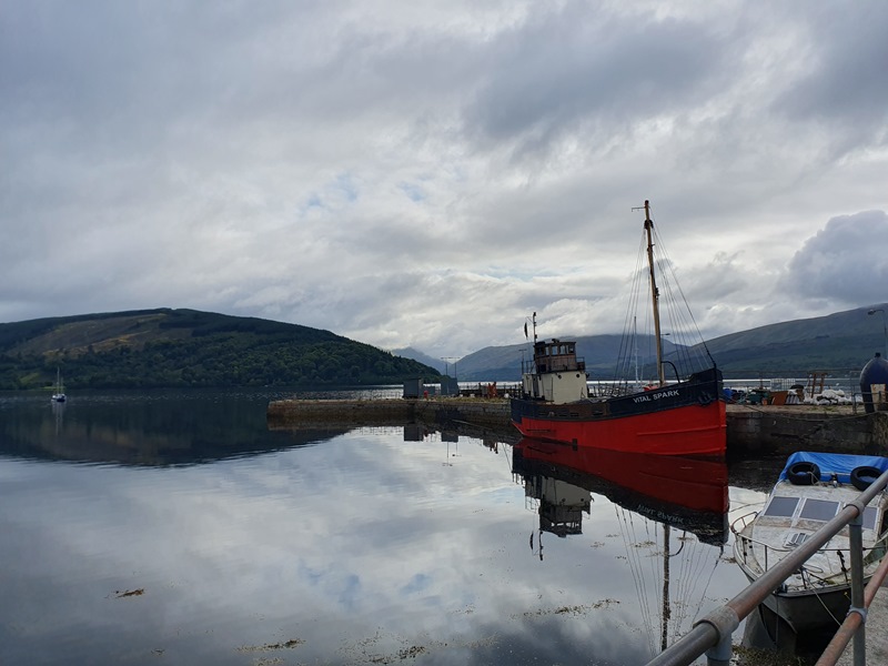 old fishing boat moored up in inveraray