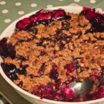 mixed berry crisp once cooked