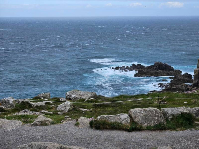 Lands end rocks and sea eddies